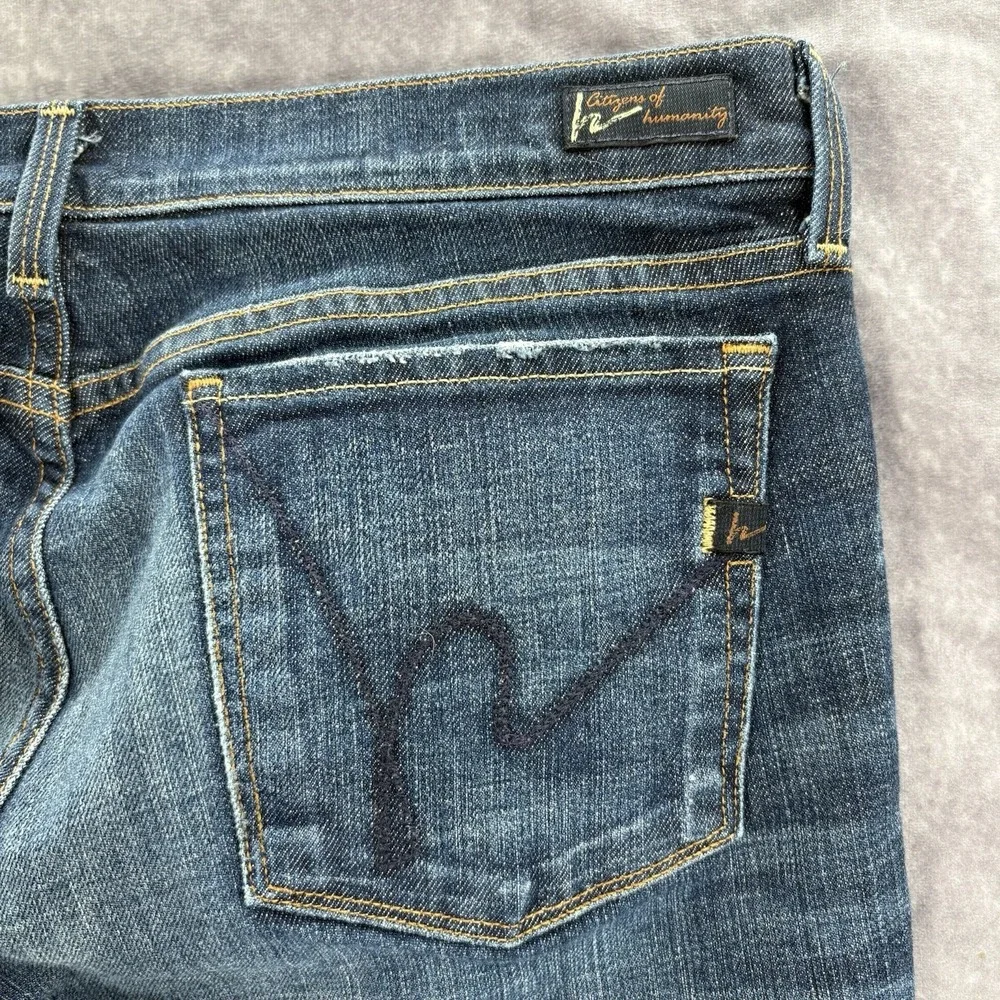 VTG Citizens Of Humanity Jeans Womens 31 Low Waist Crop Dark Blue Y2K 00s - Picture 4 of 7